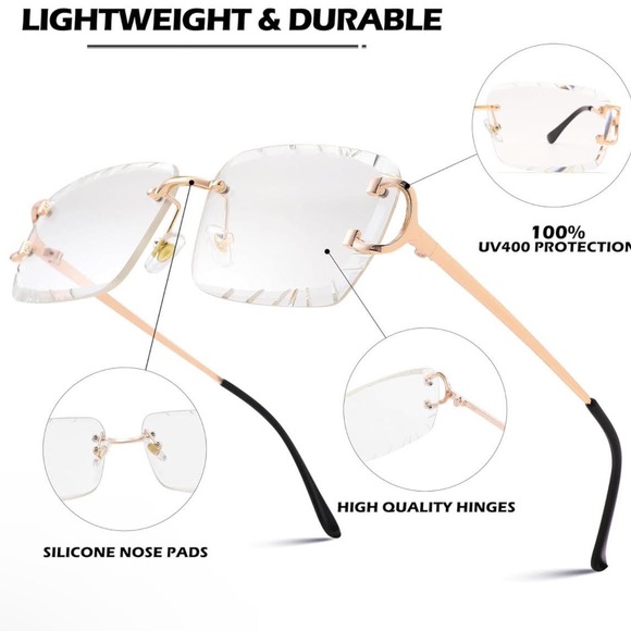 Men Sunglasses Clear Lens Eye Glasses UV Protection Trendy Hip Hop Sophisticated - Picture 1 of 6